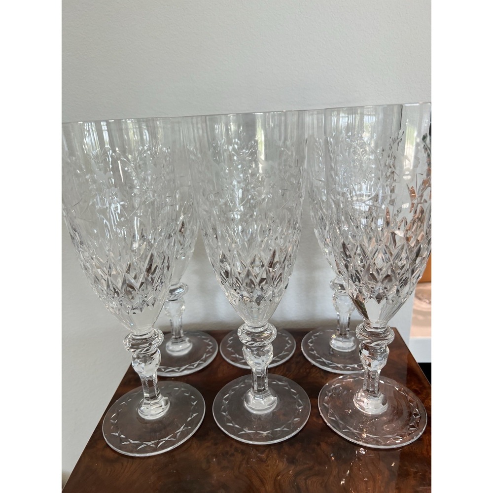 Set of 6 Rogaska Gallia Crystal Iced Tea Glasses 9 5/8" Slovenia